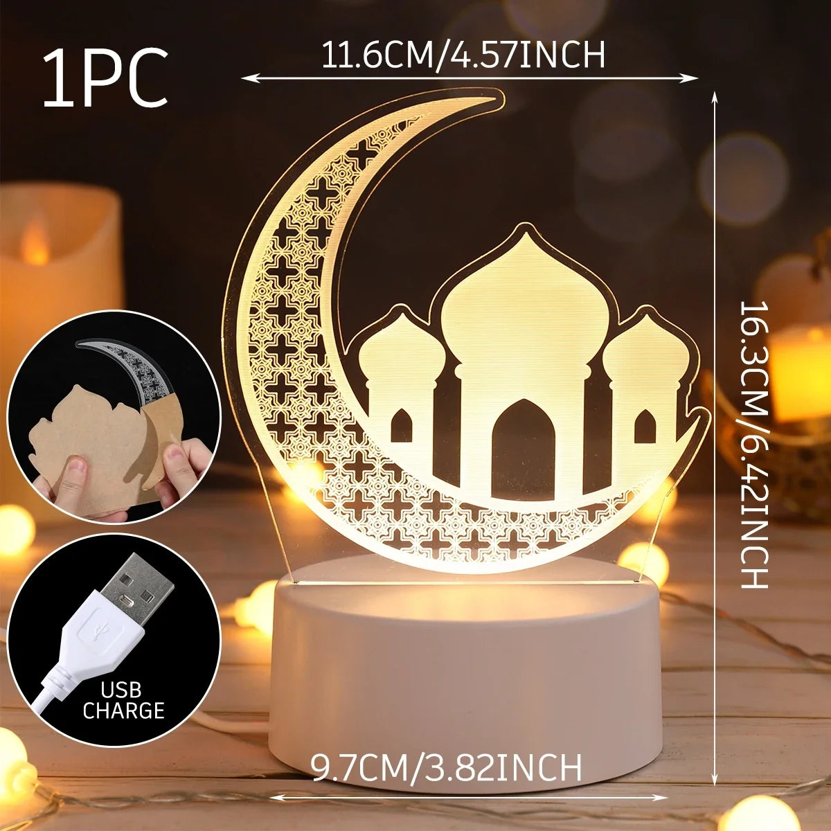 EID Night Light Mubarak Ramadan Decoration For Home 2025 Islamic Muslim Party Decor Ramadan Kareem Happy Eid Al Adha Ramadan