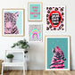 Wild Leopard Tiger Rainbow Girl Power Lips Vase Flower Wall Art Canvas Painting Nordic Poster Wall Picture For Living Room Decor