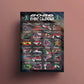 Gifts and Temptations 2026 Formula Racing Event Calendar Poster Track Layouts with National Flags, Wall Art Print