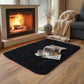 VIKAMA Small Black Area Rug - Soft Plush Children's Bedroom Bedside Rug, Indoor Entrance Welcome Mat, Home Decoration Accessory