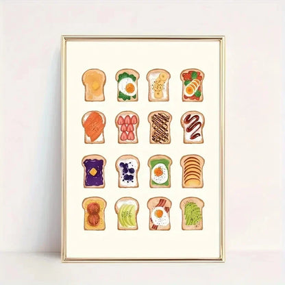 Modern Kitchen Bread And Sandwiches Wall Art Prints Canvas Painting Poster Picture For Living Bed Kids Room Home Decor