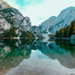 Nature Landscape Green Forest Mountain Lake Boat Poster Print Canvas Painting Wall Art Pictures Modern Living Room Home Decor