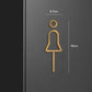 Black Gold Color Toilet Sign Plate Brass Wash Room Door Wall Label Sticker Wc Holder Signage Board