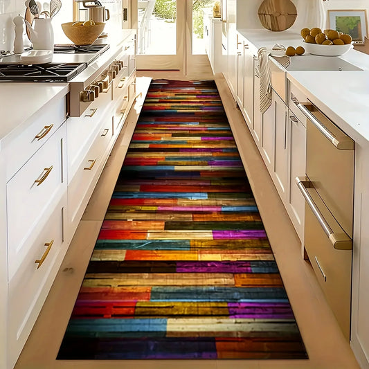 Rainbow Color Long Carpet Runner Rug
