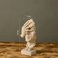 17cm Home Decor Abstract Silence Is Gold Figurine Resin Hand Face Silent Men Statue Sculpture Home Office Living Room Decoration