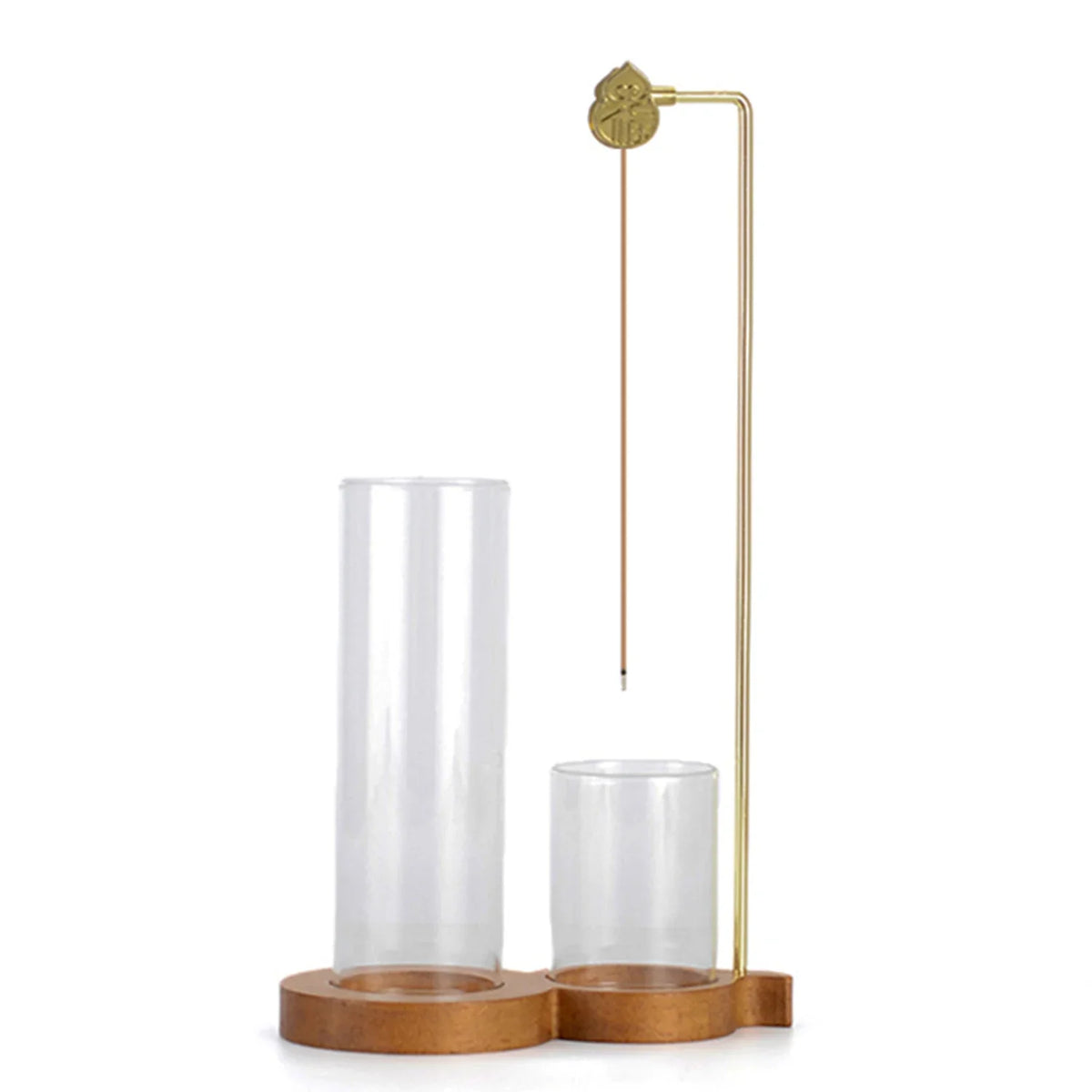 2 in 1 Gourd-shaped Incense Burner Anti-Ash Incense Holder with Glass Ash Catcher and Incense Storage for Yoga Meditation Spa