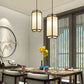 New Chinese Pendant lights for Living Room Dining Room Aisle Entrance Fabric Light Fixtures for Celling Chandelier Modern