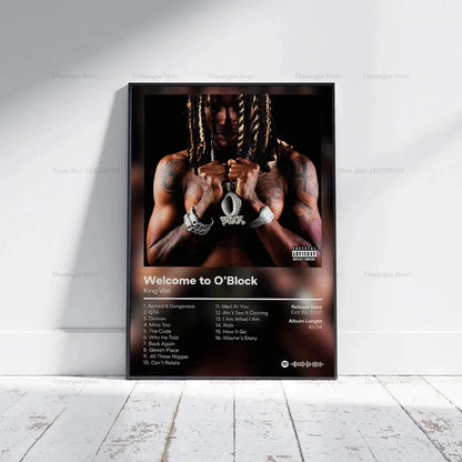 Music Album Poster Poster Prints Wall Art King Poster Von Welcome To O Block Canvas Painting Picture Photo Gift Room Home Decor