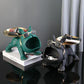 Resin Bulldog Statue With Zinc Alloy Handcrafted Pet Decor Figurine for Home Desk Bookshelf Men Women Storage Key Holder Jewelry