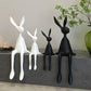 Creative Home Decor Rabbit Statue Abstract Art Sculpture Desk Living Room TV Cabinet Wine Cabinet Handicrafts Ornaments