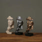 17cm Home Decor Abstract Silence Is Gold Figurine Resin Hand Face Silent Men Statue Sculpture Home Office Living Room Decoration
