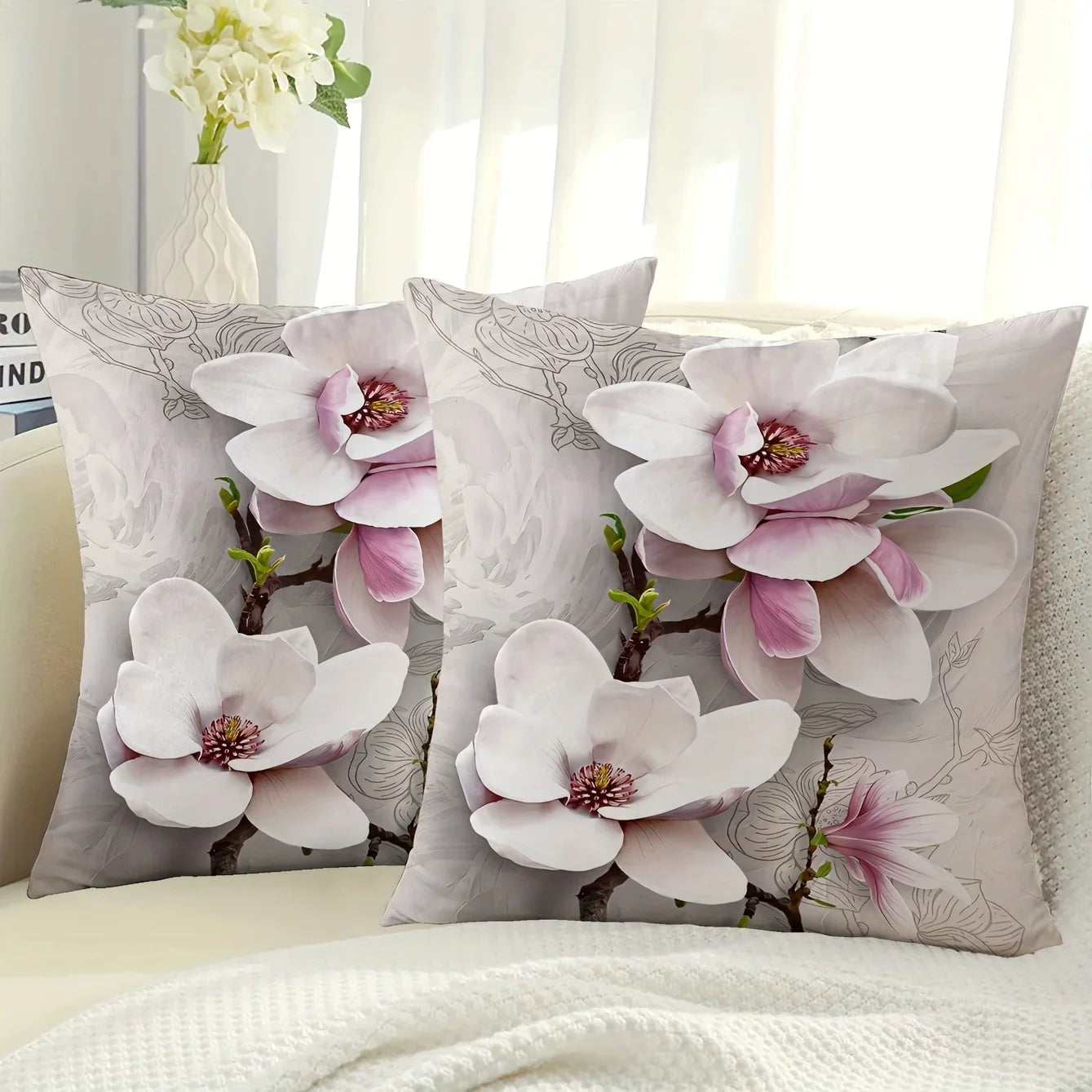 VIKAMA's modern floral pattern pillowcase is durable and serves as a decorative cushion cover for both home and bedroom use