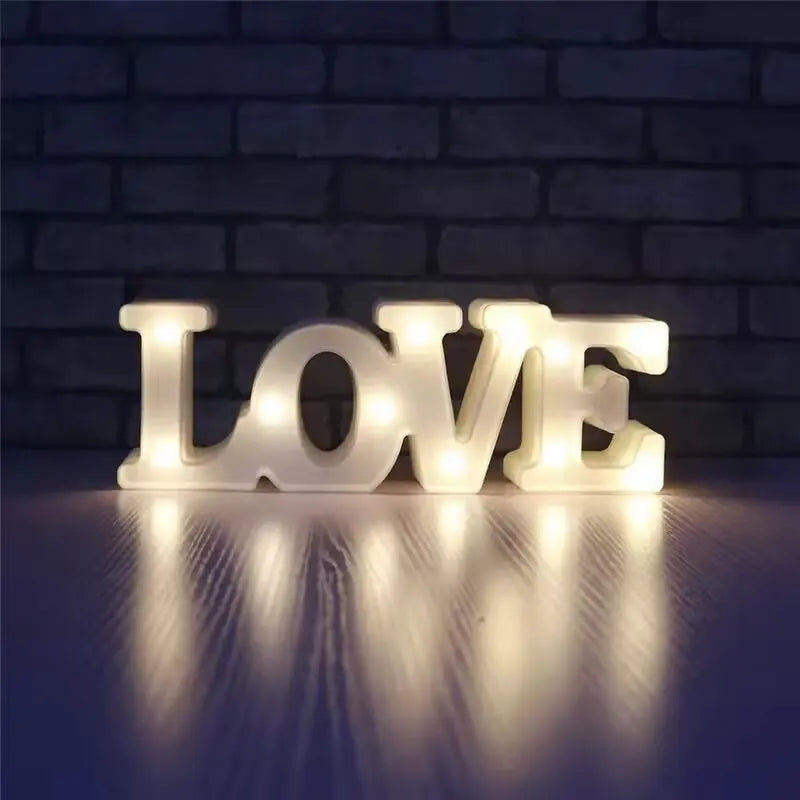 1PC Warm White Love&Heart Shaped LED Night Light,Battery Powered Decoration Light For Wedding,Proposal,Birthday,Party,Photo Prop