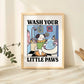 Wash Your Plttle Paws Bathroom Black Cat Wall Art Prints Canvas Painting Poster Picture For Living Bed Room Home Decor