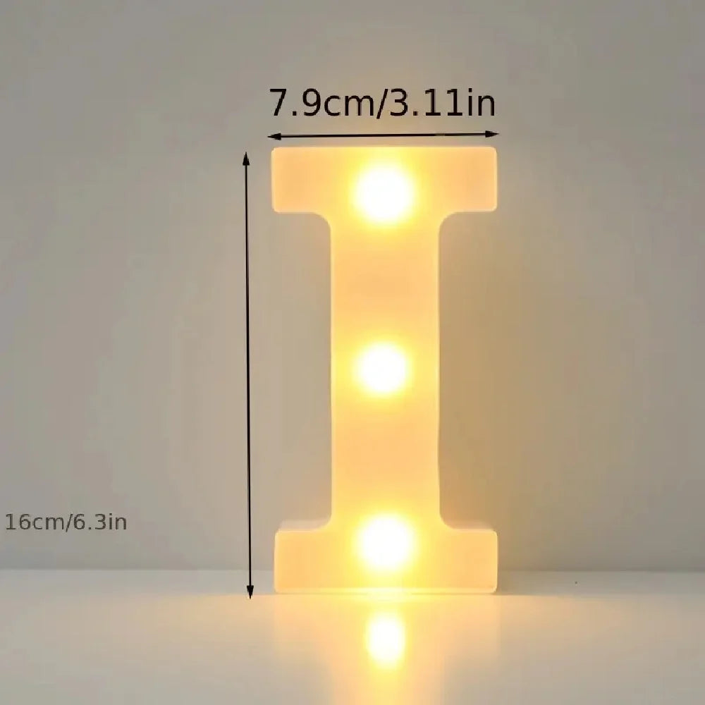 1PC LED Alphabet&Number Lights For Home,Wedding,Proposal,Birthday,Party,Photo Prop, Battery Powered White Decorative Night Light
