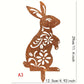 Lovely Rustic Metal Rabbit Garden Post Patinated Rusty Finish Great for Outdoor Adornment Backyard Patio Farm Area