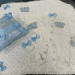 5pcs Baby Girl Outfits Set Welcome Home Hosptial Infant Receiving Blanket Pillow Bed Hat Mittens Romper Set