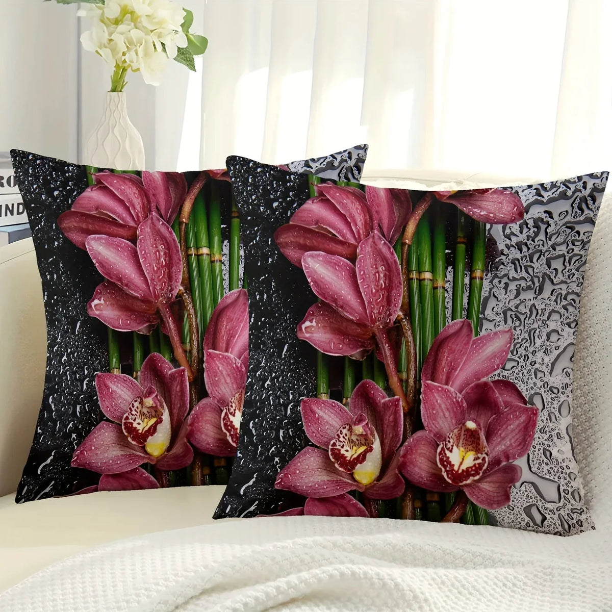 VIKAMA's modern floral pattern pillowcase is durable and serves as a decorative cushion cover for both home and bedroom use