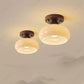 New Japanese LED Cream Wind Glass Ceiling Lamp Living Room Dining Room Porch Aisle Balcony Decorative Lighting