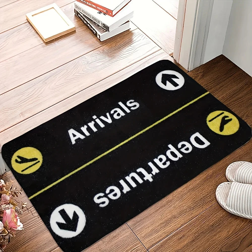 VIKAMA Minimalist Airplane Parking Sign Pattern Rug Living Room, Bedroom, Entryway Doormat Soft and Comfortable Home Decor Rug