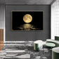 =Abstract Landscape Black and White Moon Modern Wall Art, HD Canvas Print Poster, Home, Living Room, Porch, Room Decoration