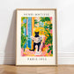 Black cat on toilet, Bathroom wall art, Matisse poster, Funny bathroom decor, Pink tropical decor