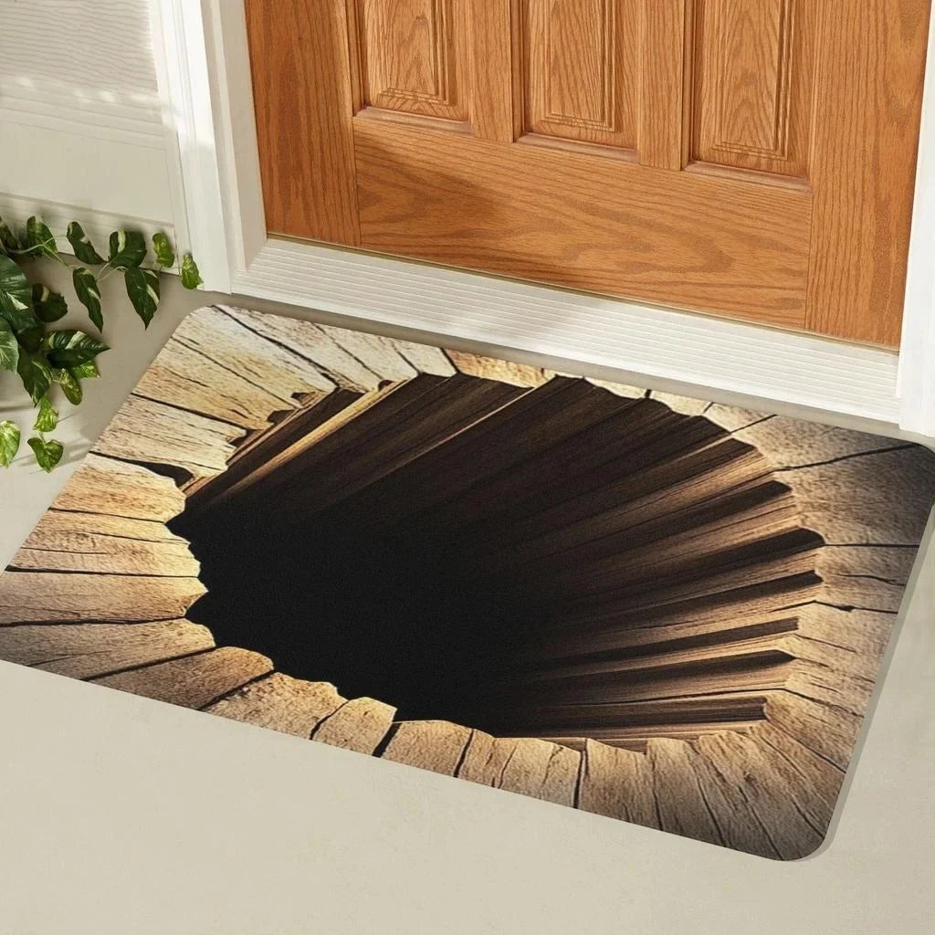 Visual Illusion Hole Endless Abyss Door Mat Bedroom, Kitchen, Home Anti Slip Door Mat Creative and Fun Home Decoration Carpet