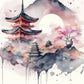 Japanese Cherry Blossom Fuji Mountain Sunset Tokyo Scenery Poster HD Printed Canvas Painting Wall Art Pictures Room Home Decor
