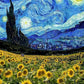 Van Gogh Sunflower Flower Starry Sky Art Pictures Poster Printing Oil Painting Canvas Painting For Modern Home Decor Gift