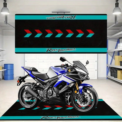 VIKAMA Racing Carpet, Dirt-Resistant And Anti-Slip, Bedroom Bedside Blanket, Motorcycle Parking Floor Mat, Home Decoration