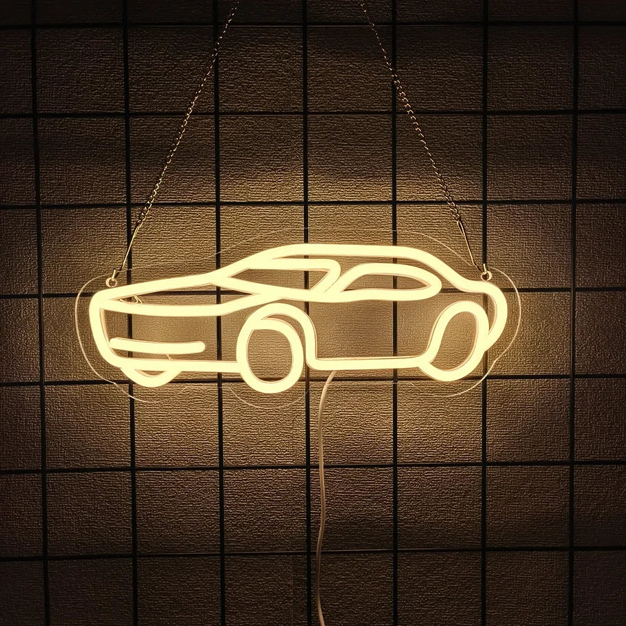 Car Series Neon Signs, Motorcycle And Car Luminous Icons, Usb Powered, Used For Room, Bar, Club, Game Room, Man Cave Decor.