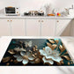 One White Floral Print Tableware Drying Mat Daily Decorative Drying Pad Countertop Absorbent Placemat Refrigerator Mat