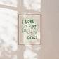 I Love Dogs Text And Simple Dog Illustrations Wall Art Prints Canvas Painting Poster Picture For Living Room Home Decor