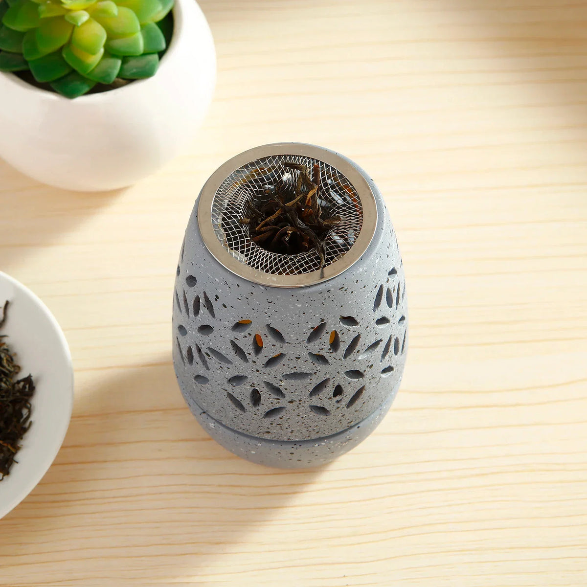 Ceramic Candle Holder Aromatherapy Heating Holder for Herbs Aromatherapy Incense Burner for Yoga SPA Aromatherapy