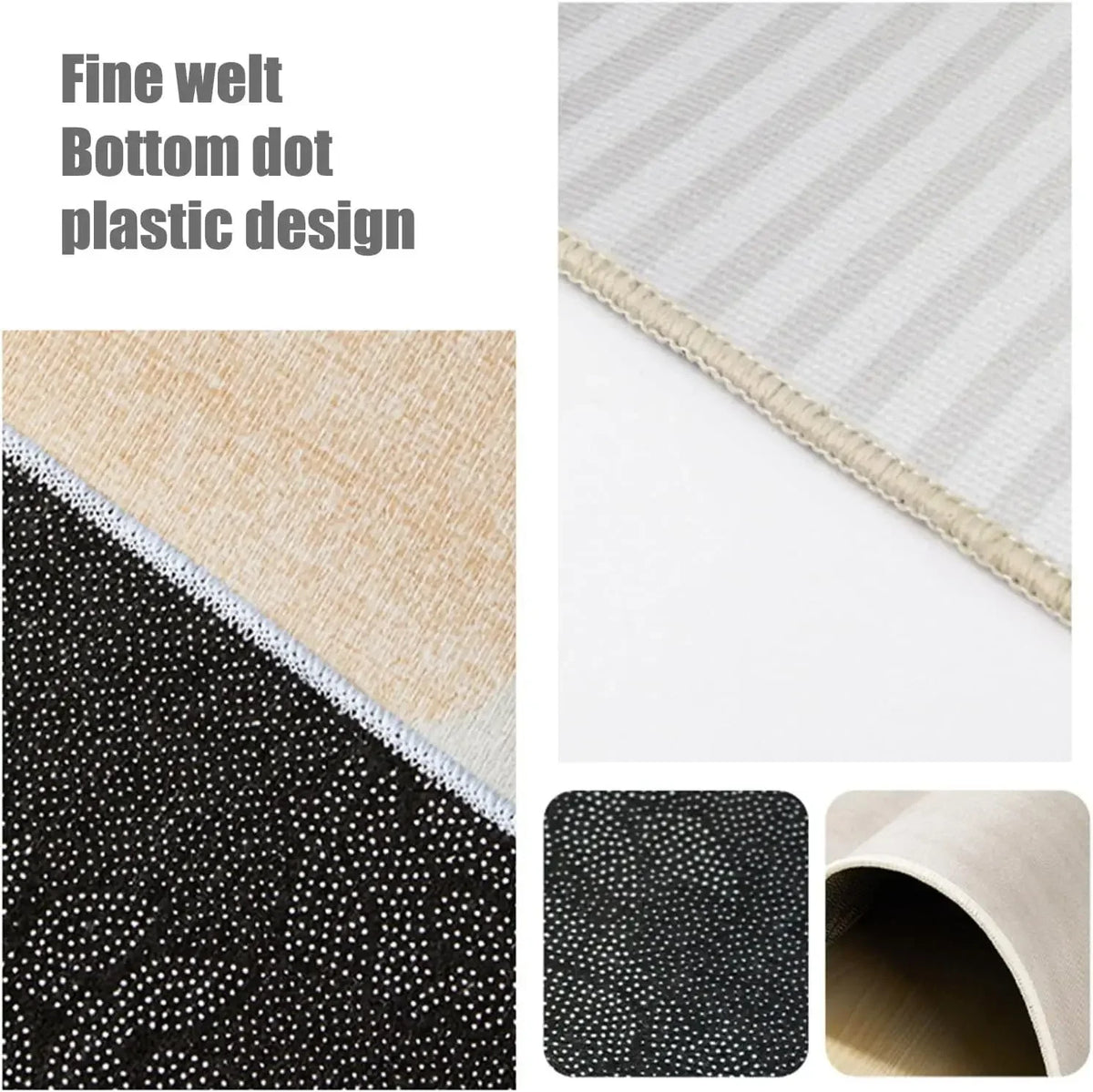 VIKAMA Cream Style Lineage Living Room Floor Mat Anti-Slip Home Decoration Large Size Sofa Coffee Table Rug Bedroom Carpet