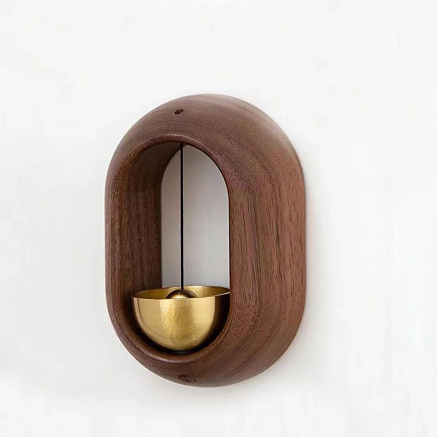 1pc Magnetic Brass Doorbell Reminder Wooden Wind Chimes Self-adhesive Shopkeepers Bell for Door Home Decorations