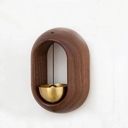 1pc Magnetic Brass Doorbell Reminder Wooden Wind Chimes Self-adhesive Shopkeepers Bell for Door Home Decorations