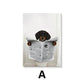 Modern Simple Animal Wall Art Dachshund Toilet Reading Newspaper Canvas Printed Poster Home Bathroom Bedroom Decoration