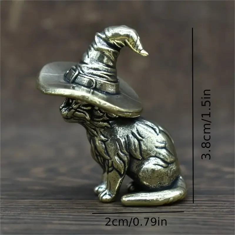 Pure Brass Rooster Figurine - Intricate Golden Animal Brass Home Decor Office Gift Detailed Feathers Comb Table Ornament Tea Pet