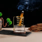 Metal Sage Holder Burner Palo Santo Holder with Glass Ash Catcher Tray Incense Holder for Meditation Yoga Spa