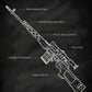 Weapons Blueprint Poster Black Board Guns Blueprint Wall Art Canvas Painting Military Enthusiast Home Room Wall Decor Gunfight