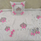 5pcs Baby Girl Outfits Set Welcome Home Hosptial Infant Receiving Blanket Pillow Bed Hat Mittens Romper Set