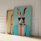 Modern Abstraction Rabbit With Sunglasses Portrait Wall Art Aluminum Frame Prints Canvas Painting Poster Living Room Home Decor