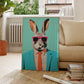 Modern Abstraction Rabbit With Sunglasses Portrait Wall Art Aluminum Frame Prints Canvas Painting Poster Living Room Home Decor