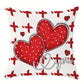 VIKAMA Red Heart Design, Decorative Pillow Cover For Valentine's Day And Weddings, Washable Pillowcase, For Sofas And Bedrooms