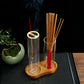 2 in 1 Glass Incense Holder for Sticks Anti-Ash Flying Incense Burne with Removable Ash Catcher and Incense Sticks Organizer