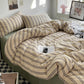 Stripe Bedding Comforter Set with Pillowcase bed sheet Single Full Size Bed Linen Duvet Cover Set Queen/King Double Single Bed