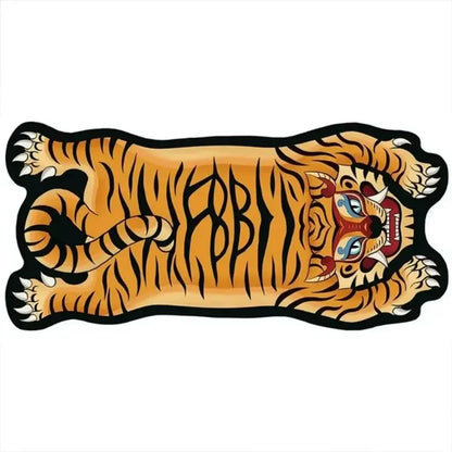 VIKAMA Tiger-Shaped Area Carpet - Non-Slip, Easy To Clean, Home Decoration, Kitchen And Bathroom Floor Mat, Entrance Door Mat