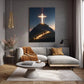 Modern Christian Cross On The Top Of The Mountain Wall Art Canvas Painting Jesus Believers Posters For Room Home Church Decor