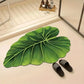 VIKAMA Bath Mat Non Slip Quick Dry Absorbent Green Shower Rug for Bathroom Floor Washable Rubber Mat with Leaf and Thin Design